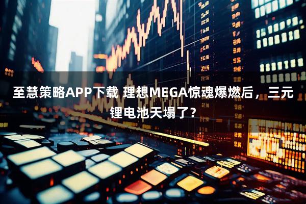 至慧策略APP下载 理想MEGA惊魂爆燃后，三元锂电池天塌了？